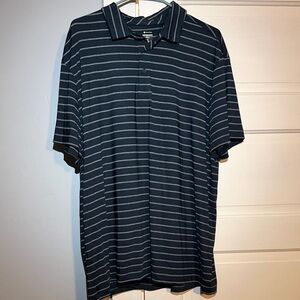 Classic Men's Polo Shirt - Navy and White Stripes